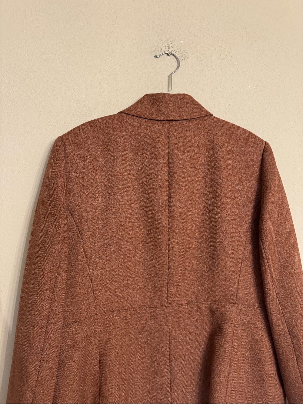 Le Suit Womens Skirt Blazer Suit Sz 14 Rust Terracota Brown Harringbone Business - Picture 10 of 16
